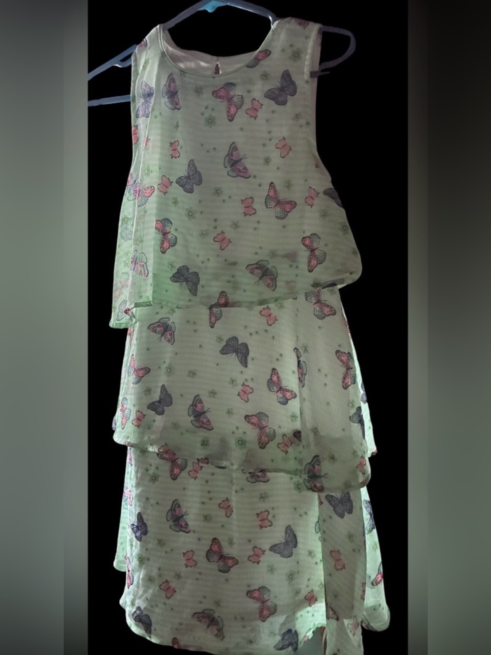 wonder nation Mint Green Layered Dress with Pink & Purple Butterflies - Picture 5 of 5